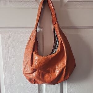 HOBO Rich Orange Leather Hobo Bag